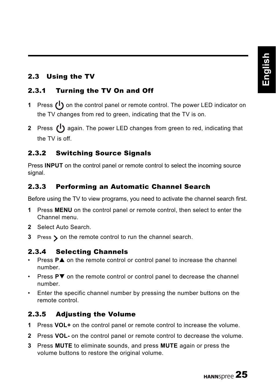 25 english | HANNspree 1506-0B86000 User Manual | Page 26 / 41