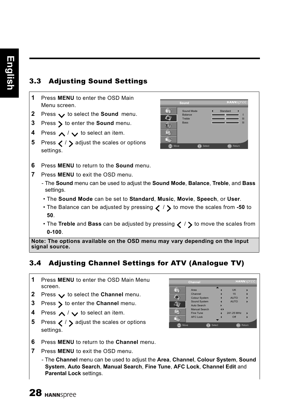 28 engli sh | HANNspree 1506-0B86000 User Manual | Page 29 / 41