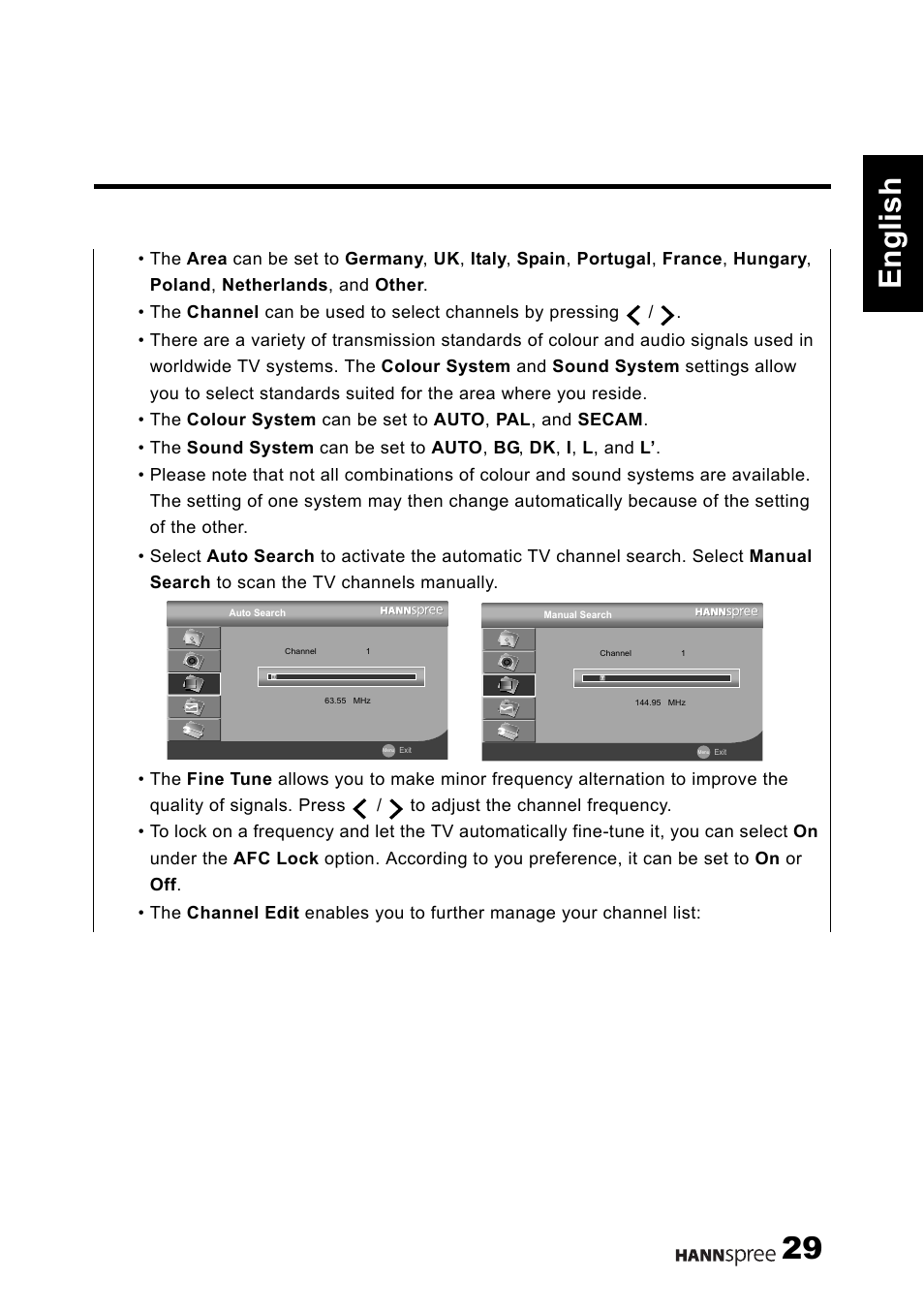 29 english | HANNspree 1506-0B86000 User Manual | Page 30 / 41