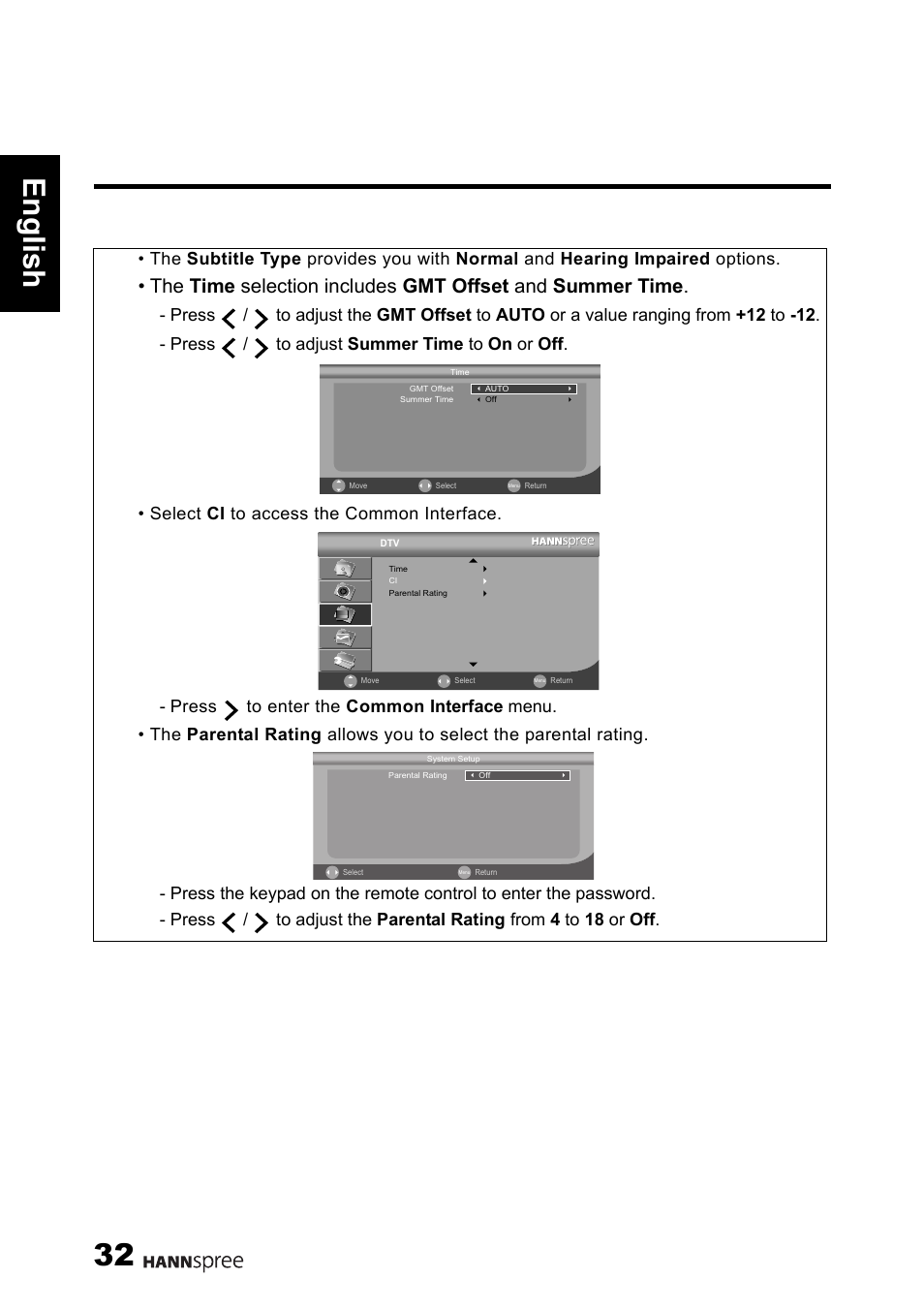 32 engli sh | HANNspree 1506-0B86000 User Manual | Page 33 / 41