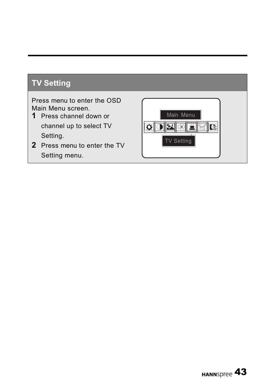 Tv setting | HANNspree DT09-10U1-000 User Manual | Page 44 / 63