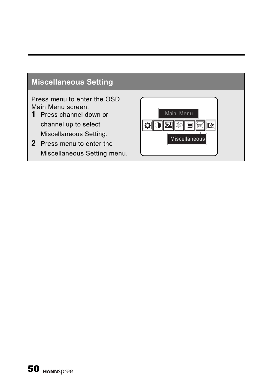 Miscellaneous setting | HANNspree DT09-10U1-000 User Manual | Page 51 / 63