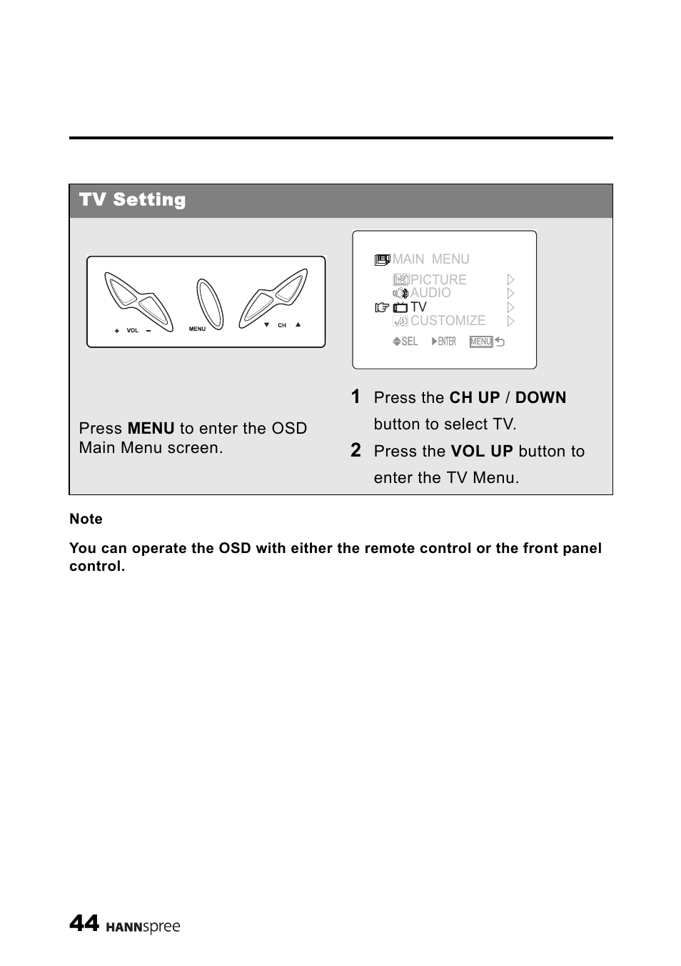 Tv setting | HANNspree 9.6" LIQUID CRYSTAL ST54-10A1 User Manual | Page 45 / 56