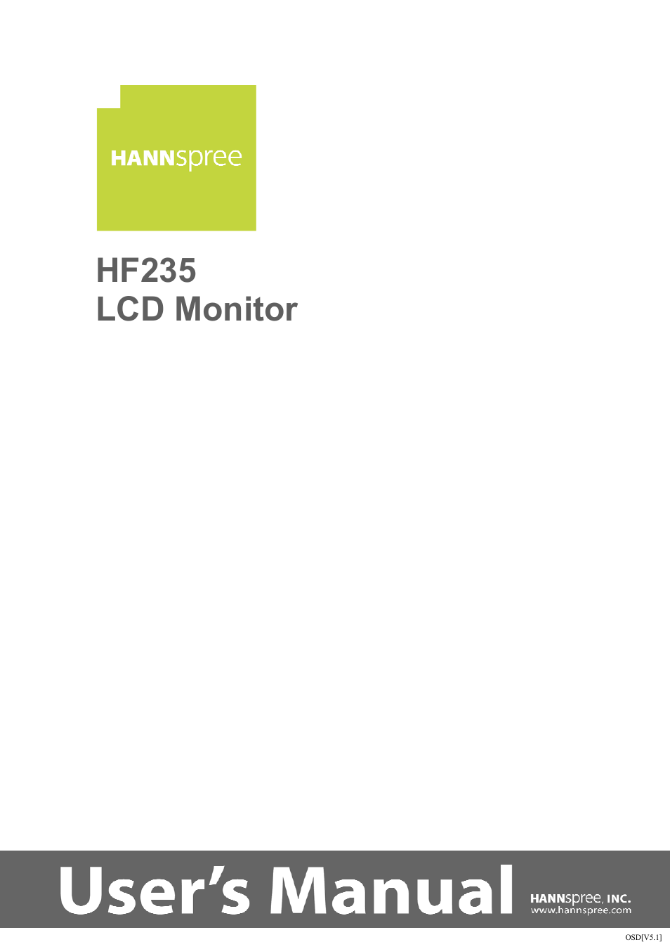 HANNspree HF235 User Manual | 23 pages