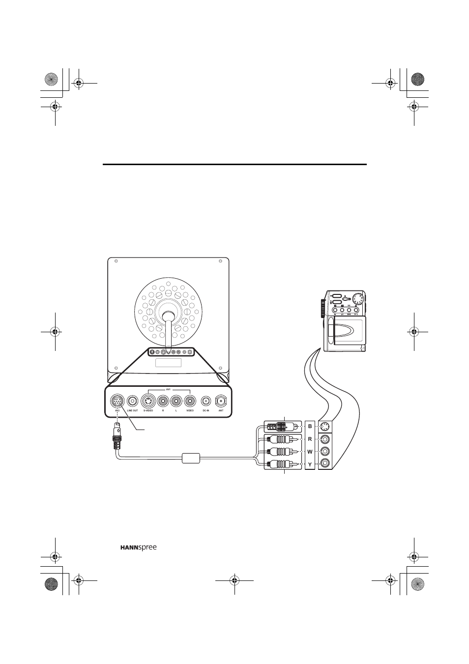 Connecting to a video camera, In-1 cable s-video, Av2 connector | Av connectors | HANNspree ST43-15A1 User Manual | Page 25 / 58
