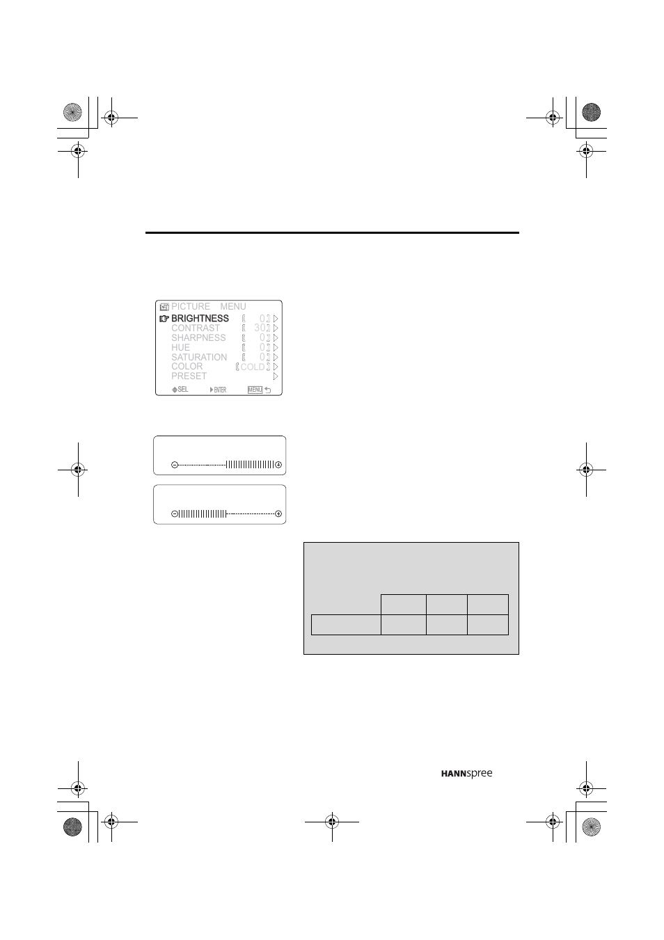 Brightness | HANNspree ST43-15A1 User Manual | Page 34 / 58