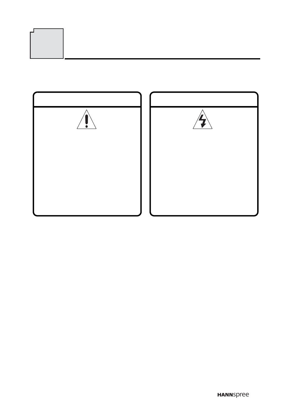 Description of warning symbols, Warning, Caution | HANNspree DT04-12A1 User Manual | Page 6 / 59