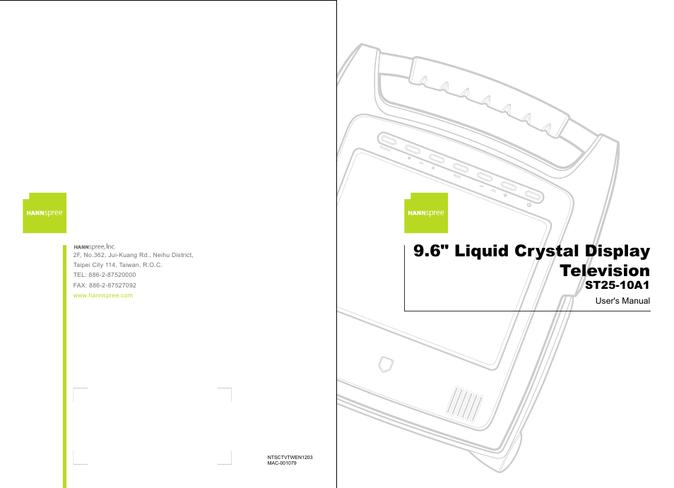 HANNspree ST25-10A1 User Manual | 57 pages