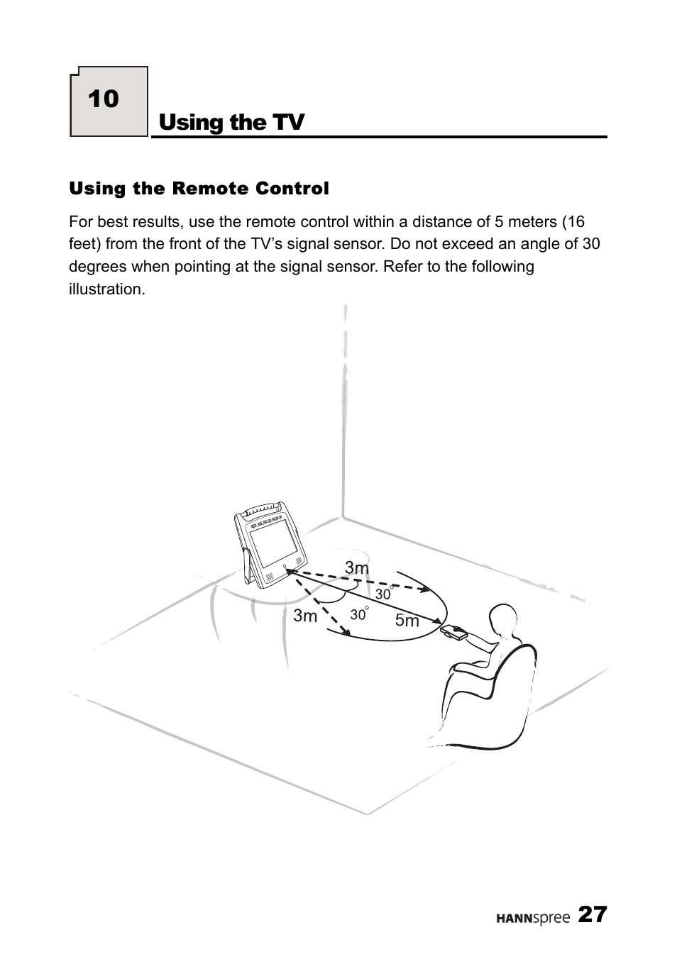 Using the remote control, Using the tv | HANNspree ST25-10A1 User Manual | Page 29 / 57