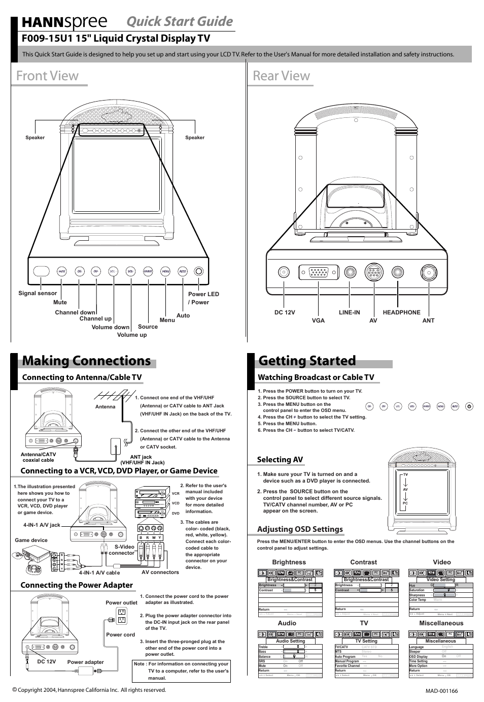 HANNspree F009-15U1 User Manual | 1 page