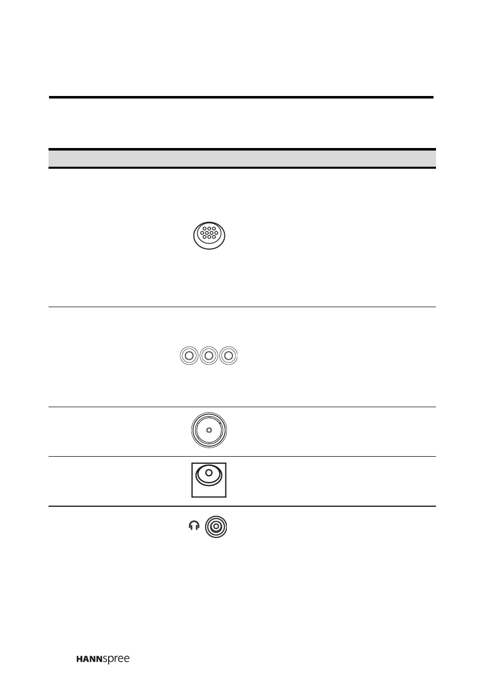 Input and output jacks | HANNspree LIQUID CRYSTAL DISPLAY TELEVISION MAK-000022 User Manual | Page 19 / 57