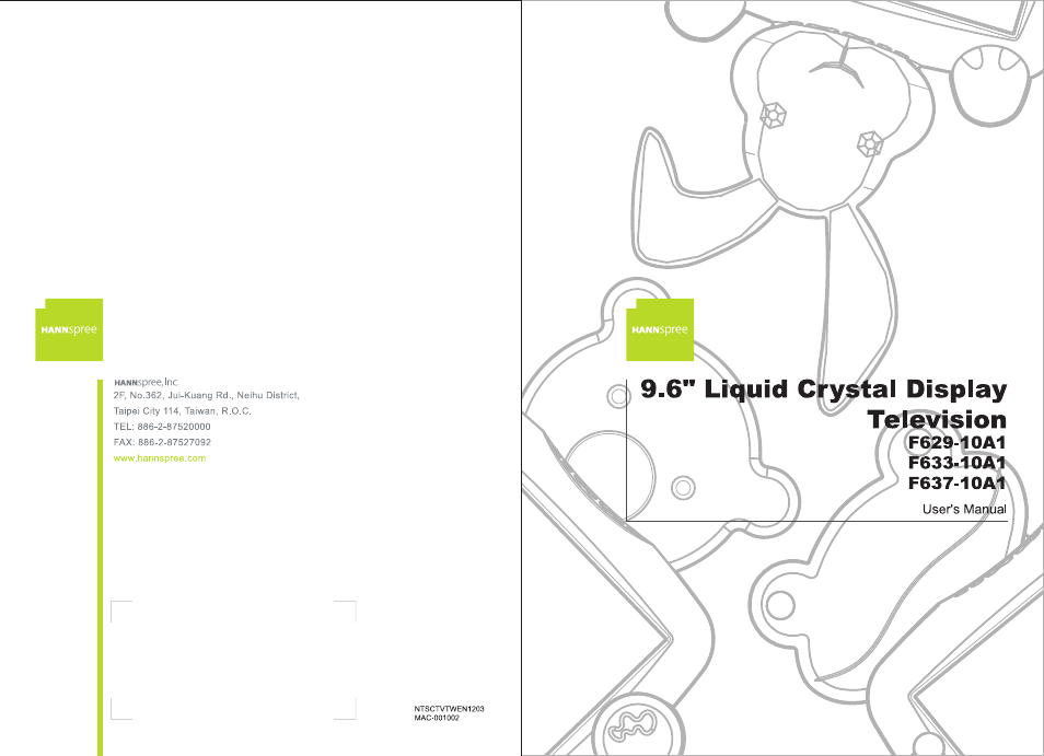 HANNspree F637-10A User Manual | 60 pages
