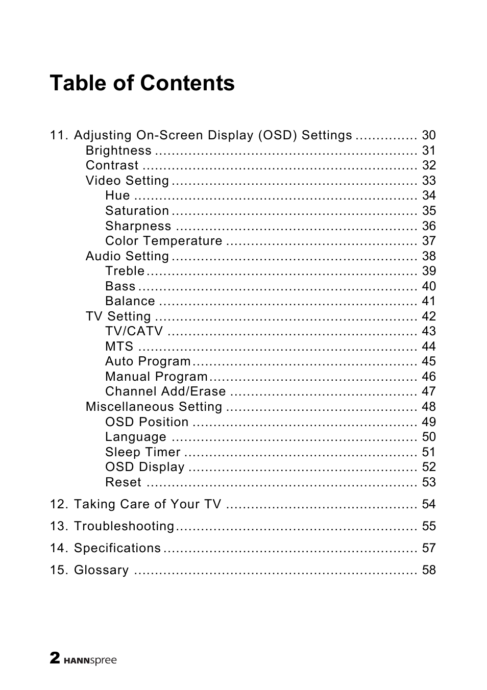 HANNspree F637-10A User Manual | Page 3 / 60