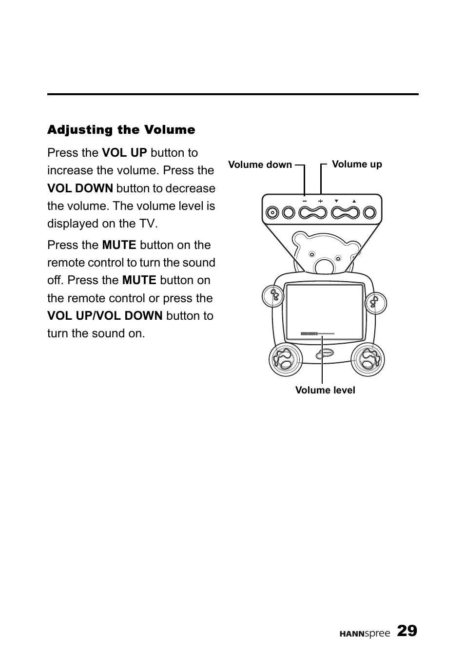 Adjusting the volume | HANNspree F637-10A User Manual | Page 30 / 60