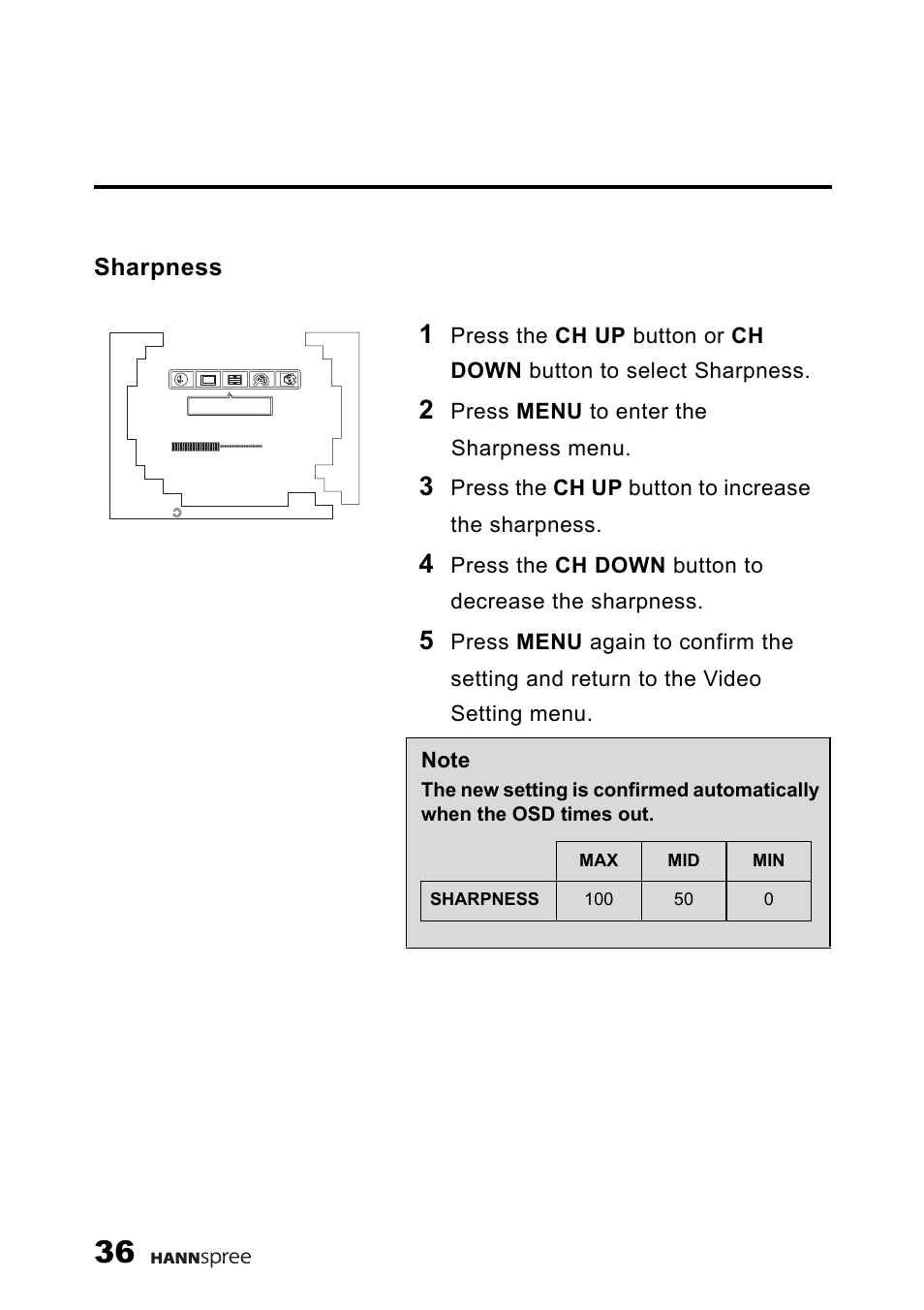 Sharpness | HANNspree F637-10A User Manual | Page 37 / 60