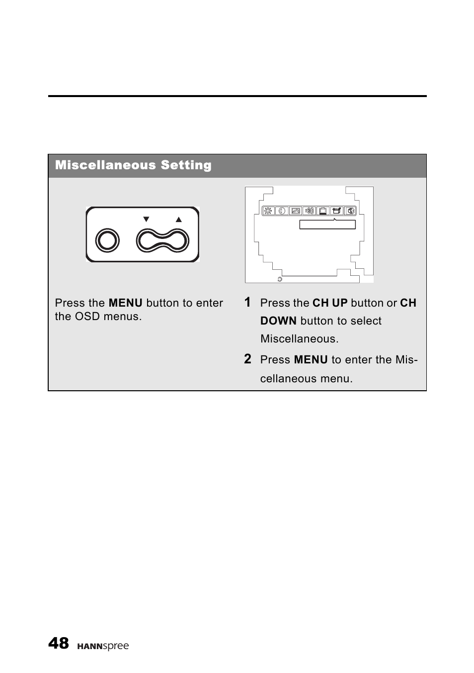Miscellaneous setting | HANNspree F637-10A User Manual | Page 49 / 60