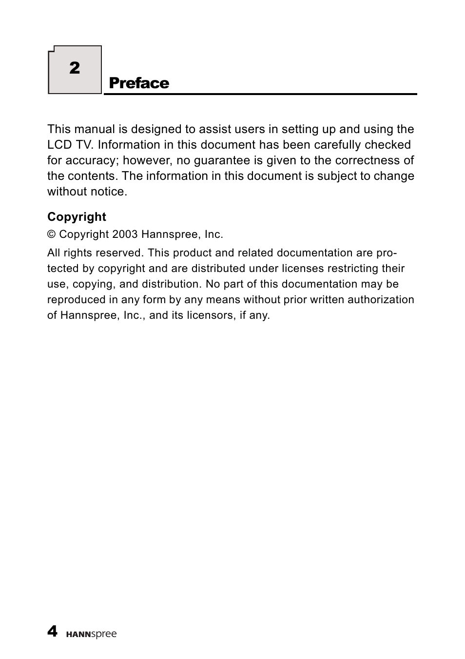 Preface | HANNspree F637-10A User Manual | Page 5 / 60