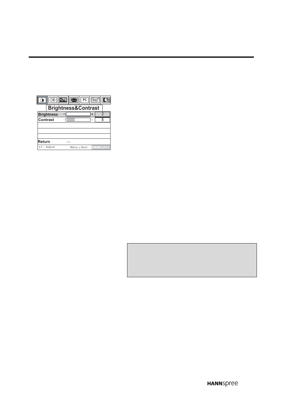 Brightness | HANNspree LT0B-15A1 User Manual | Page 32 / 72