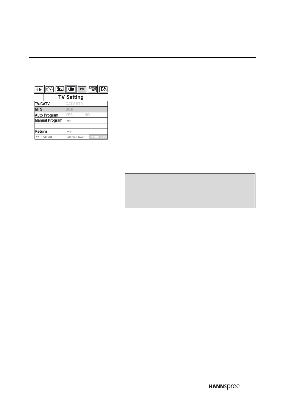 Press menu to select return | HANNspree LT0B-15A1 User Manual | Page 48 / 72