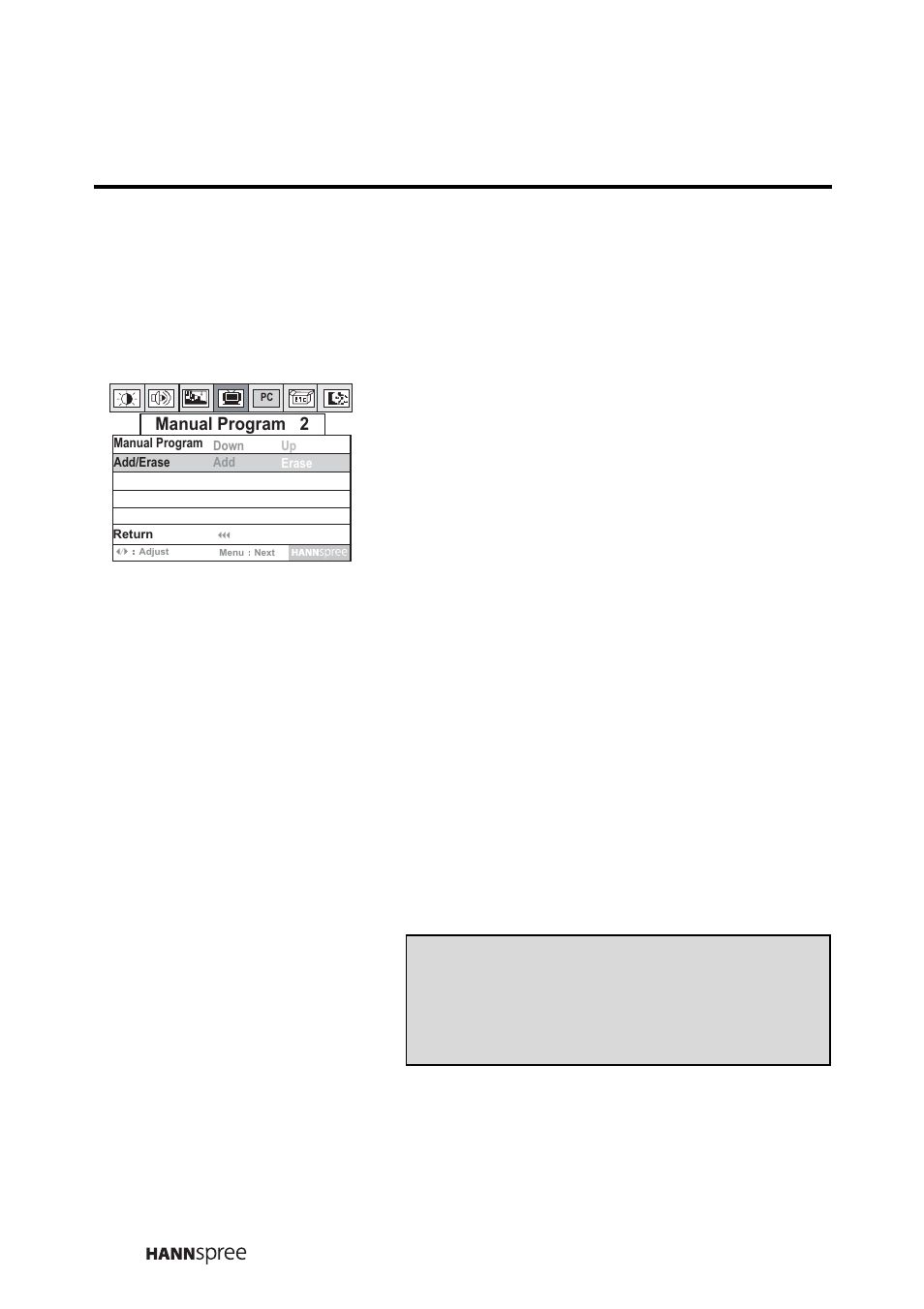 Channel add/erase, Lowing | HANNspree LT0B-15A1 User Manual | Page 51 / 72