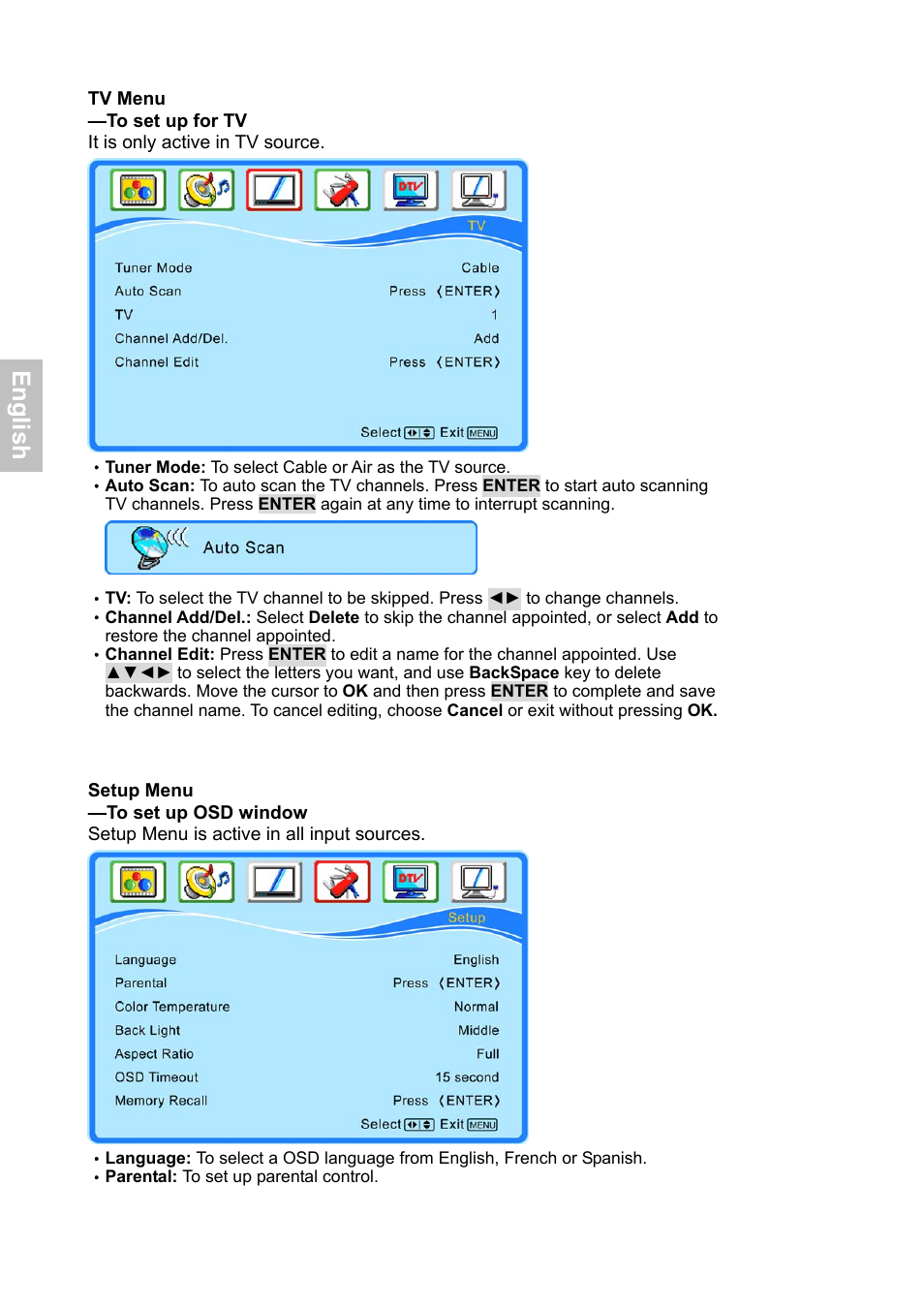 En g lis h | HANNspree XV Series 32 User Manual | Page 19 / 91