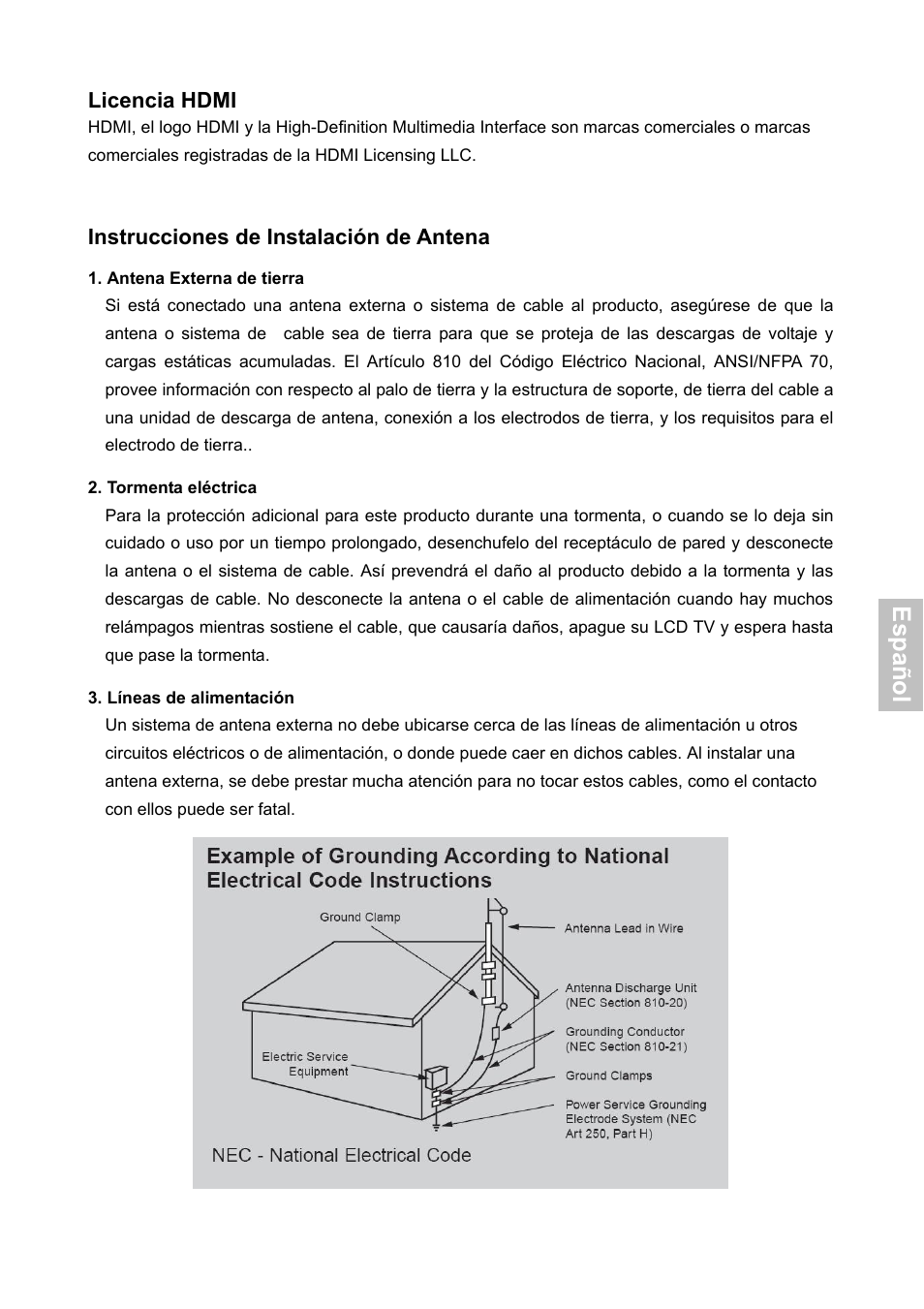 Esp añ o l | HANNspree XV Series 32 User Manual | Page 34 / 91