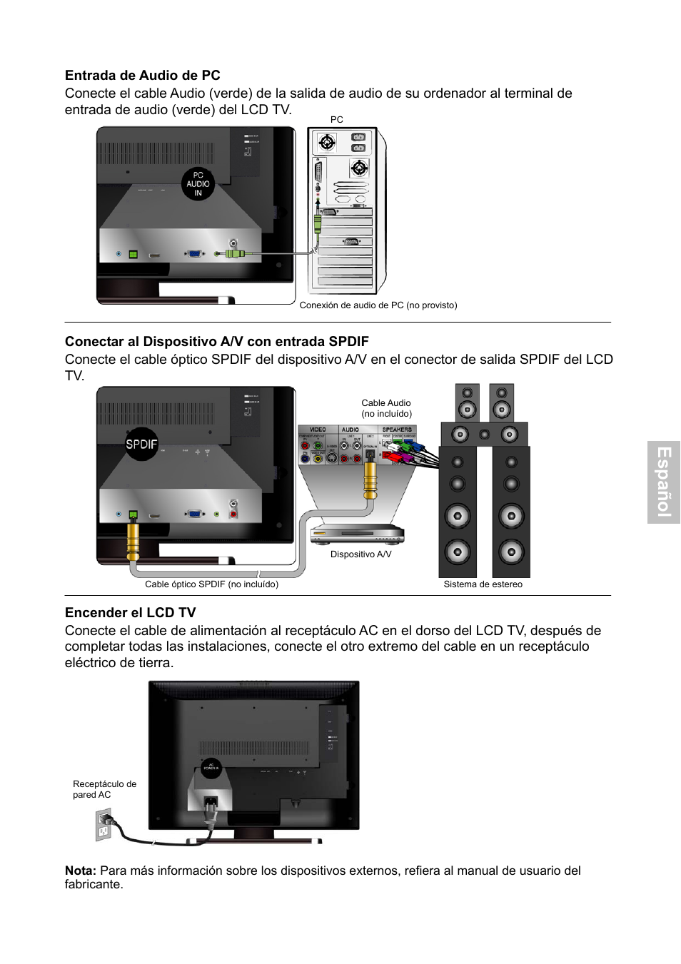 Esp añ o l | HANNspree XV Series 32 User Manual | Page 44 / 91