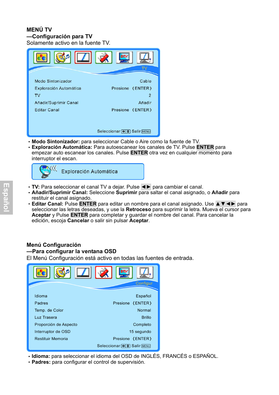 Esp añ o l | HANNspree XV Series 32 User Manual | Page 49 / 91