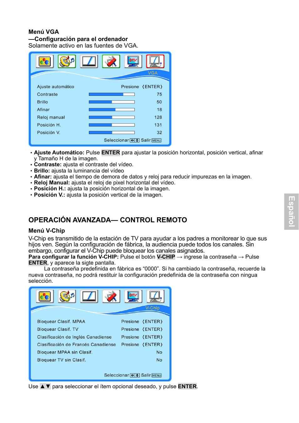 Esp añ o l | HANNspree XV Series 32 User Manual | Page 54 / 91