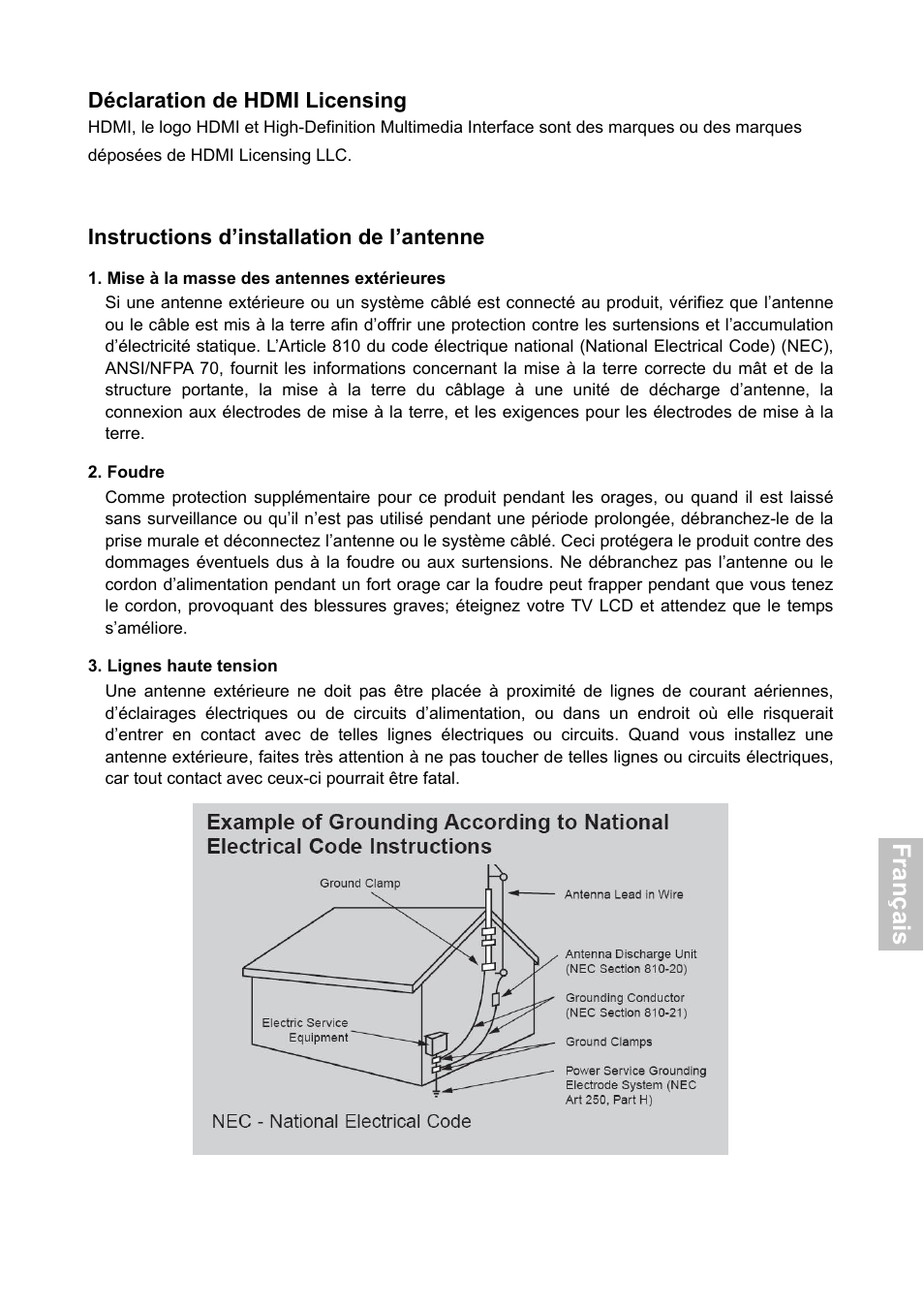 Fra n ça is | HANNspree XV Series 32 User Manual | Page 64 / 91