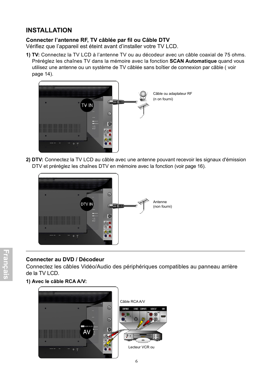 Fra n ça is, Installation | HANNspree XV Series 32 User Manual | Page 71 / 91