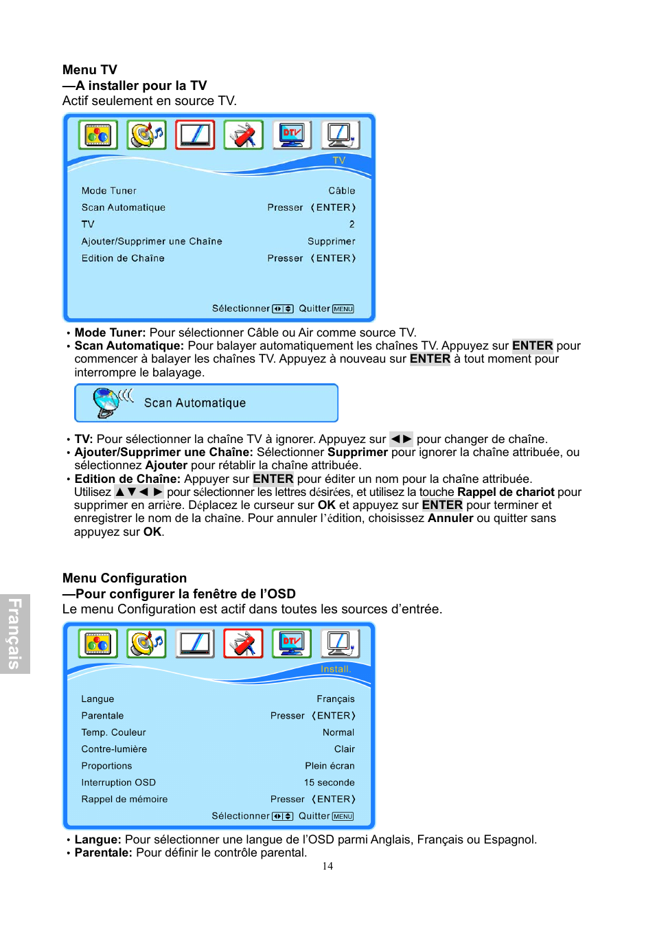 Fra n ça is | HANNspree XV Series 32 User Manual | Page 79 / 91