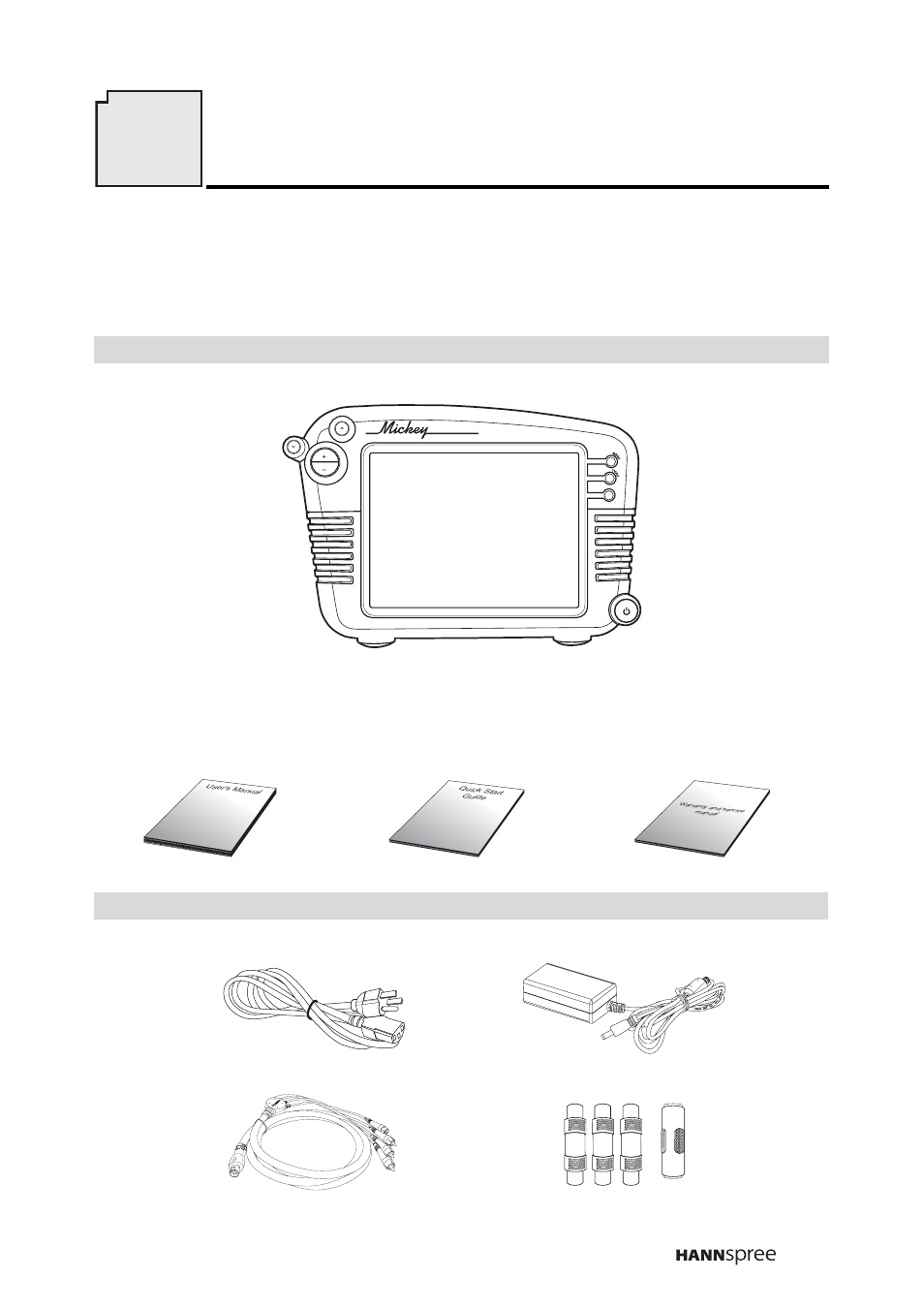 Checking package contents 7 | HANNspree Liquid Crystal Display Television (LCD TV) DT07-10A1 User Manual | Page 18 / 60