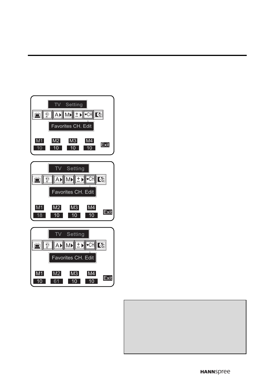 Favorite channels | HANNspree Liquid Crystal Display Television (LCD TV) DT07-10A1 User Manual | Page 48 / 60