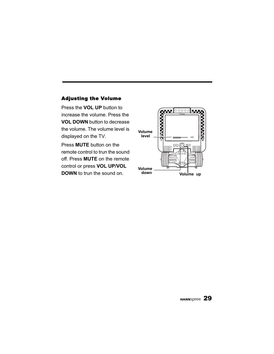 Adjusting the volume | HANNspree K215-10A1 User Manual | Page 30 / 60