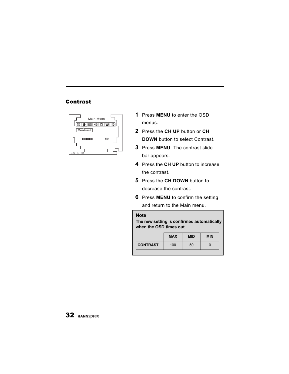 Contrast | HANNspree K215-10A1 User Manual | Page 33 / 60