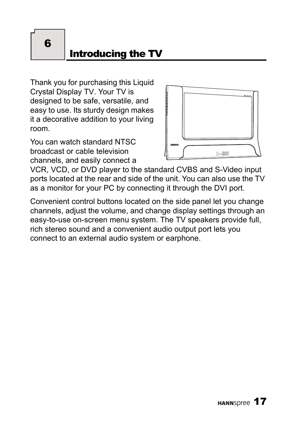 Introducing the tv | HANNspree LT11-23A1 User Manual | Page 18 / 81
