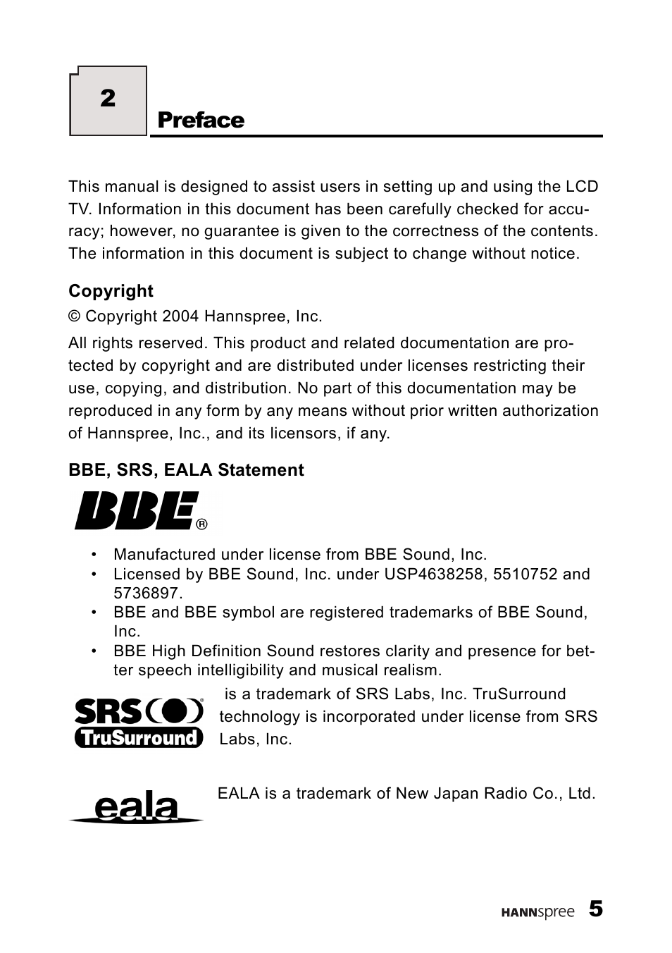 Preface | HANNspree LT11-23A1 User Manual | Page 6 / 81