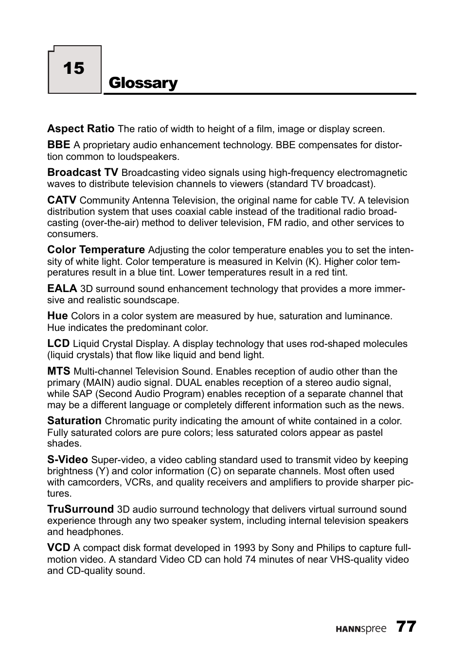 Glossary | HANNspree LT11-23A1 User Manual | Page 78 / 81