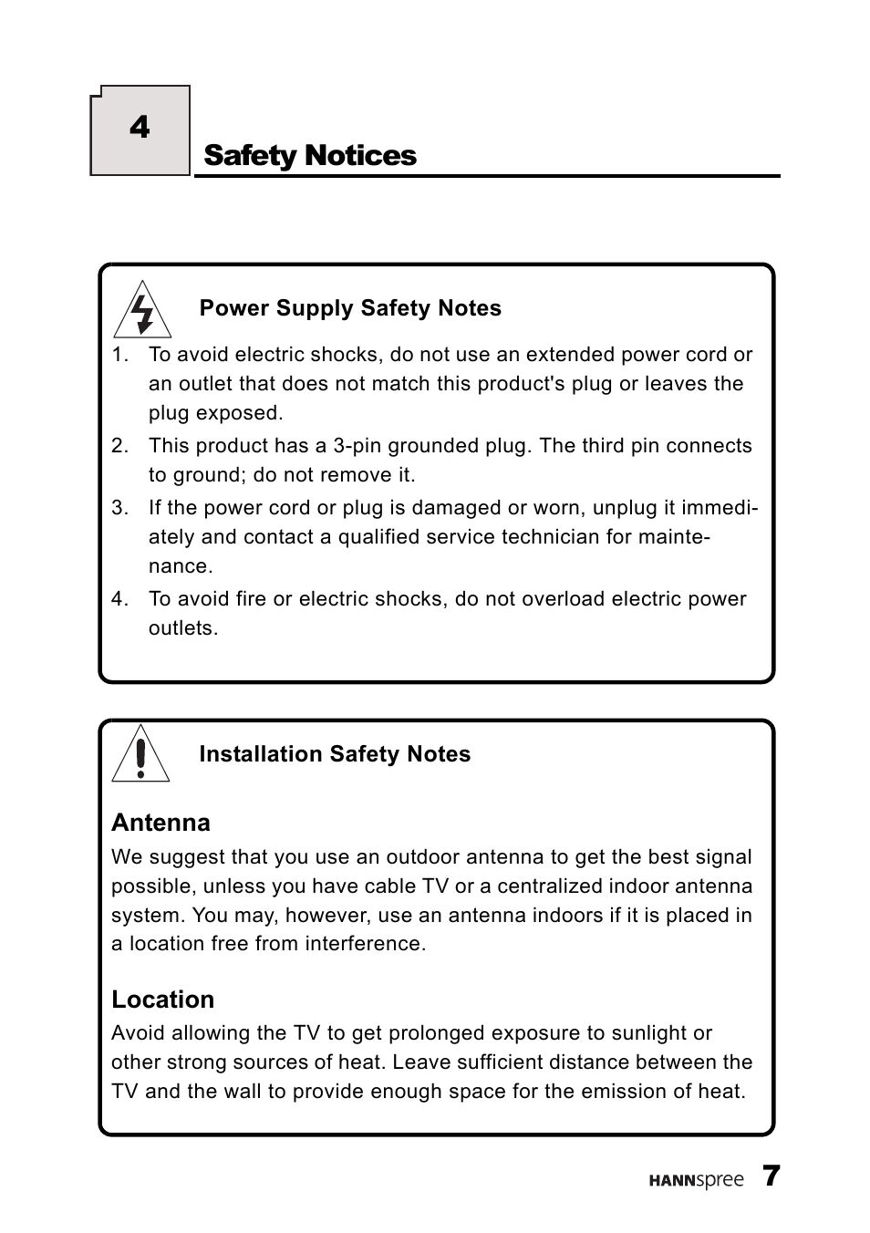 Safety notices | HANNspree LT11-23A1 User Manual | Page 8 / 81