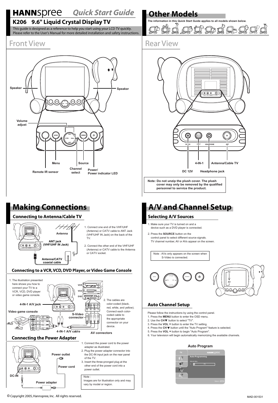 HANNspree K206 User Manual | 2 pages