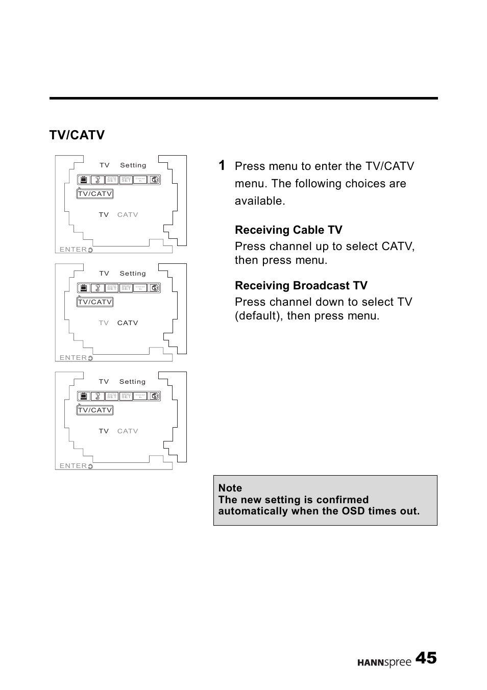 Tv/catv | HANNspree K229-10U1-001 User Manual | Page 46 / 63