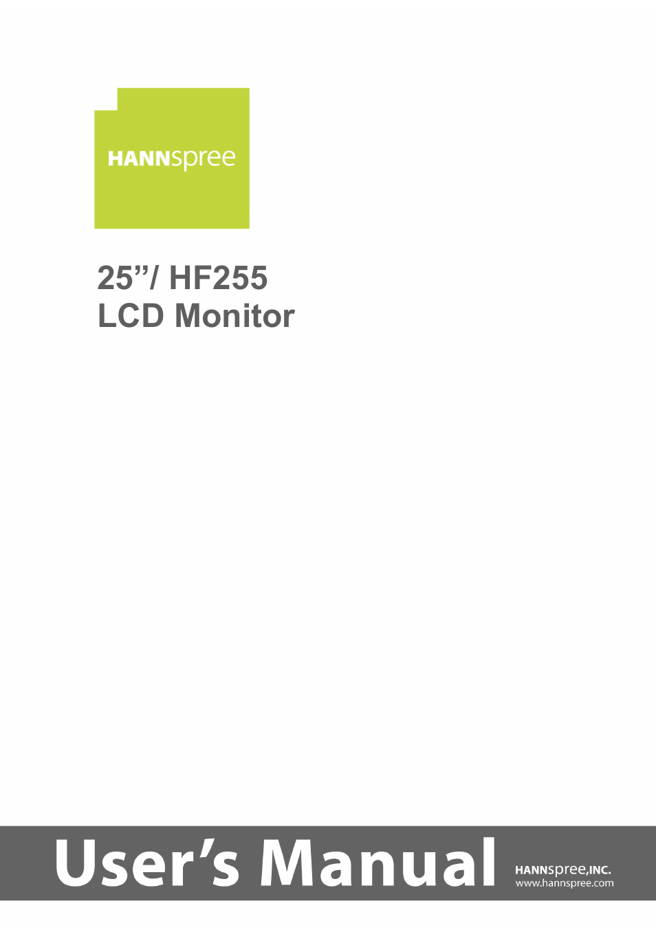 HANNspree HF255 User Manual | 23 pages