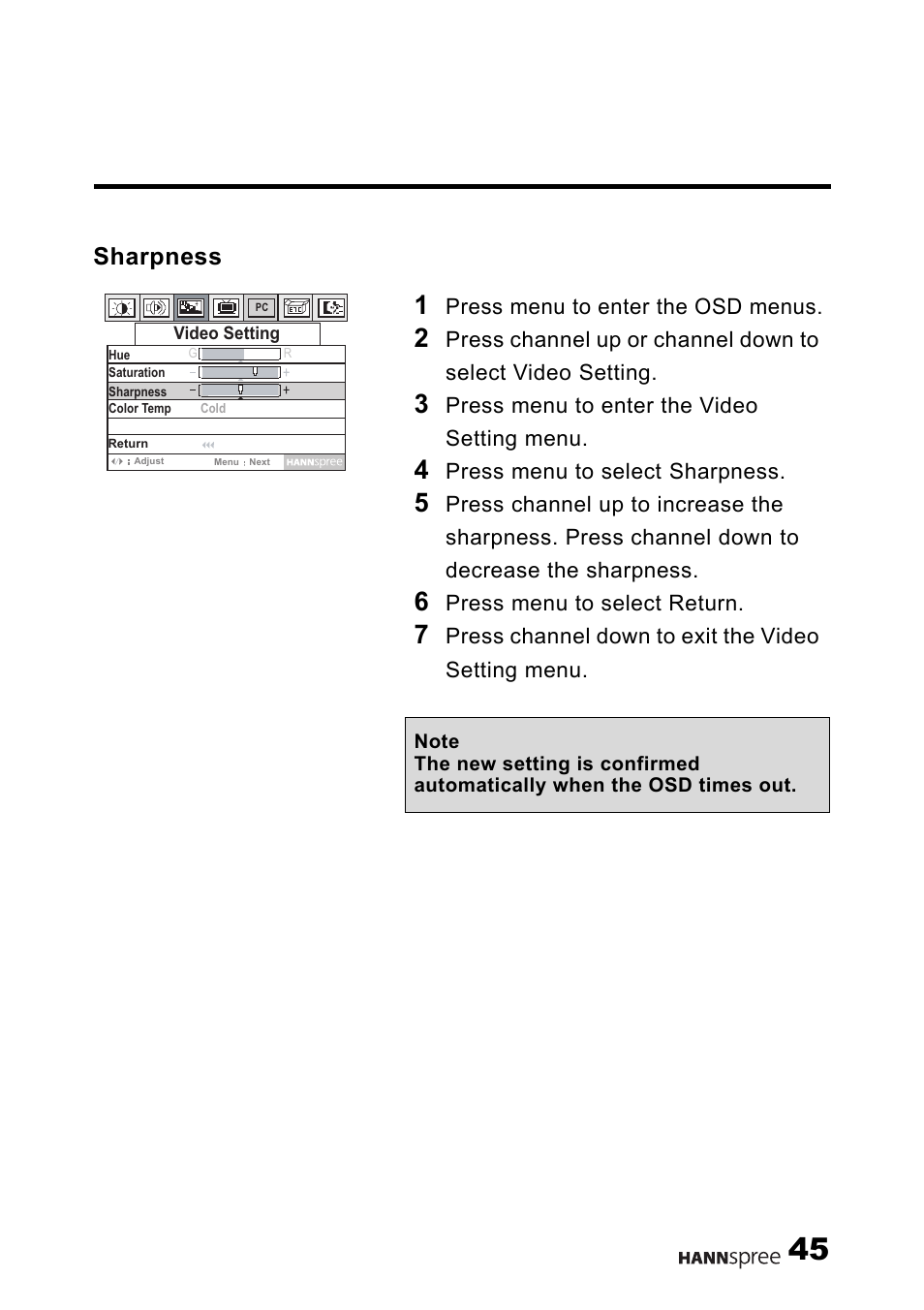 Sharpness | HANNspree F621-15U1-000 User Manual | Page 46 / 85