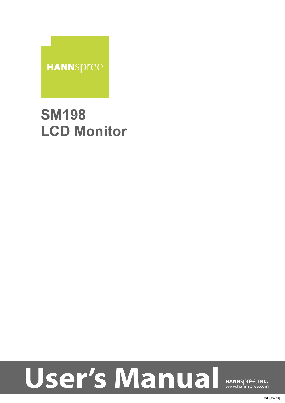 HANNspree SM198 User Manual | 23 pages