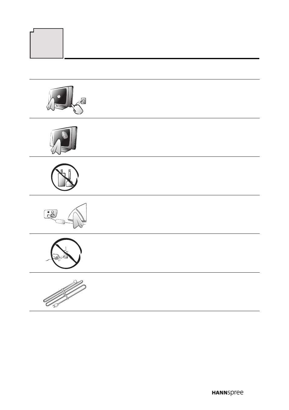 Taking care of your tv | HANNspree ST02-15A1 User Manual | Page 54 / 66
