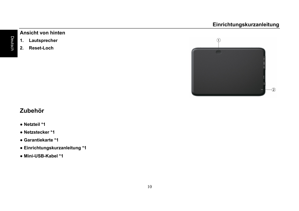Zubehör | HANNspree SN10T1 User Manual | Page 12 / 32