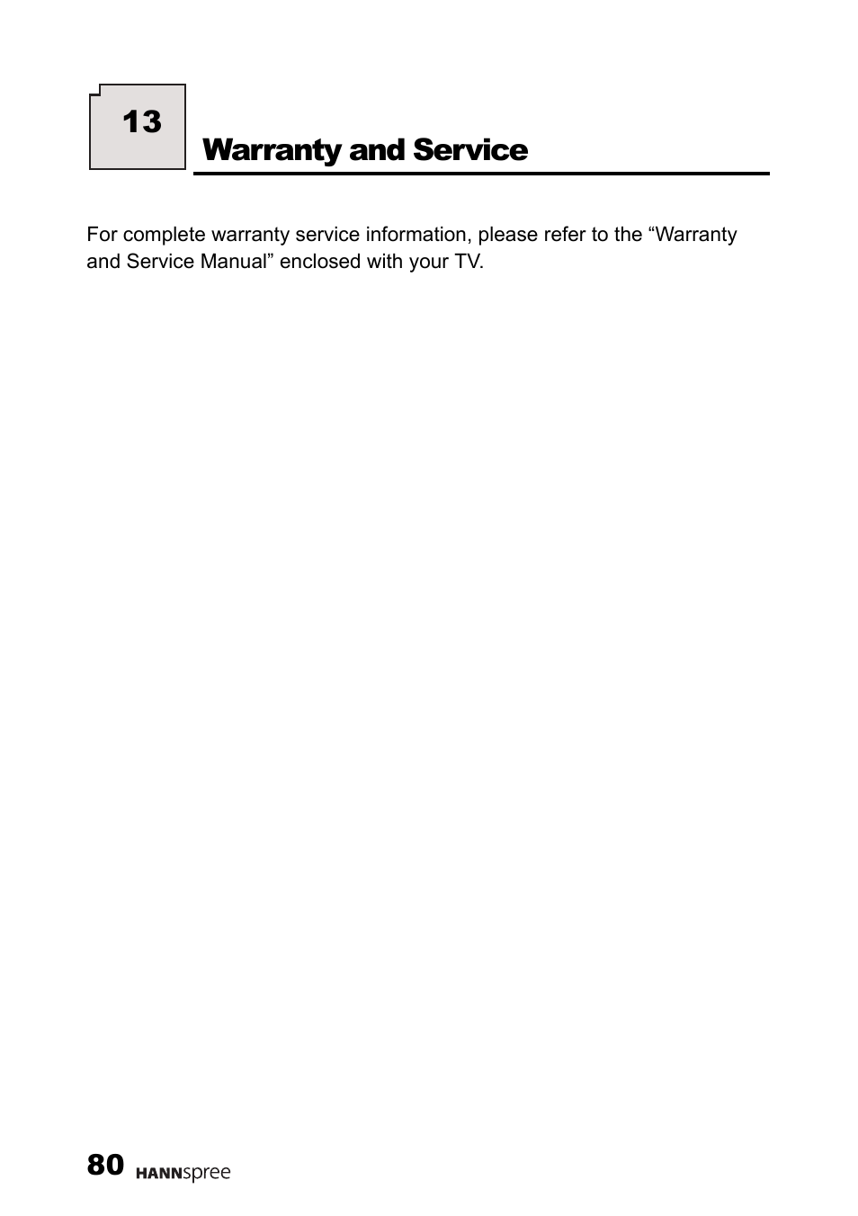Warranty and service | HANNspree F001-15U1-000 User Manual | Page 81 / 85