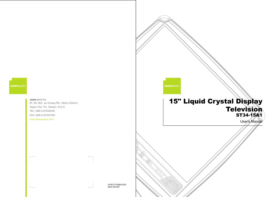 HANNspree ST34-15A1 User Manual | 59 pages