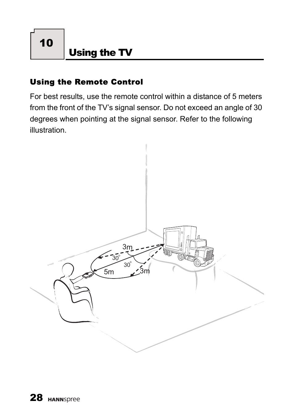Using the remote control, Using the tv | HANNspree 9.6'' Liquid Crystal Display Television K223-10A1 User Manual | Page 29 / 61